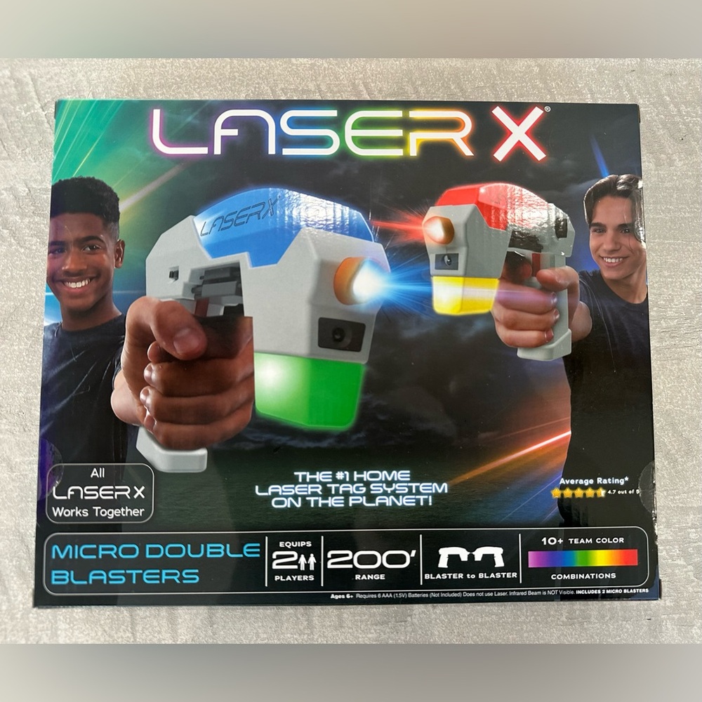 New 2pk Laser X Revolution Micro Double Blasters Toy Laser Tag 200 ft Range